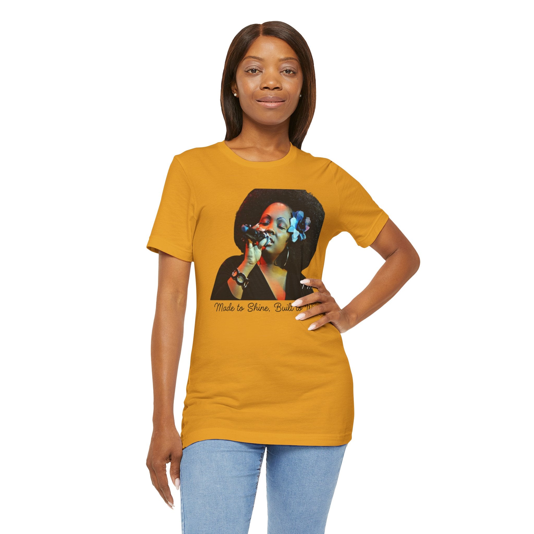 Empowerment T-Shirt – 'Made to Shine, Built to Win' Motivational Graphic Tee